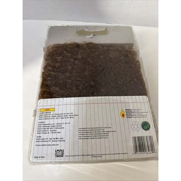 Napoleon Dynamite Wig & Glasses Rubies 6462 Brown Curly Short Hair Men’s - Picture 3 of 7